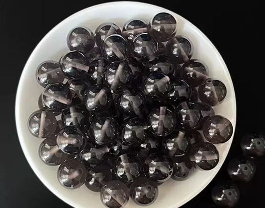 Natural Smoky Quartz Round Beads 8mm | Black Crystal Loose Beads for Jewelry Making